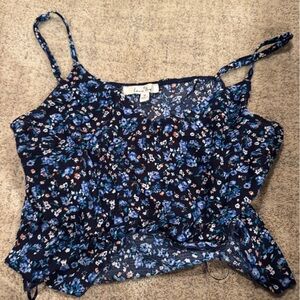Blue and floral tank top